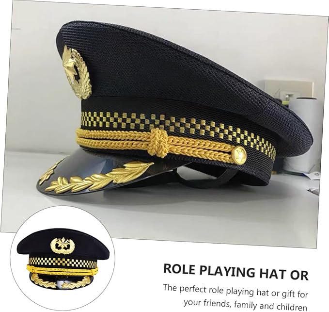 Gorro de Algodón Negro para Disfraz de Capitán miniatura 7