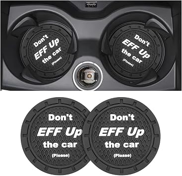 XINLIYA Car Cup Holder Coasters, 2 Pcs 2.75 Inch Non-Slip PVC Insert Cup Coaster, Anti-Scratch Auto Cup Mats for Women Men, Vehicle Interior Accessories Universal for Car, SUV, Truck Black-1