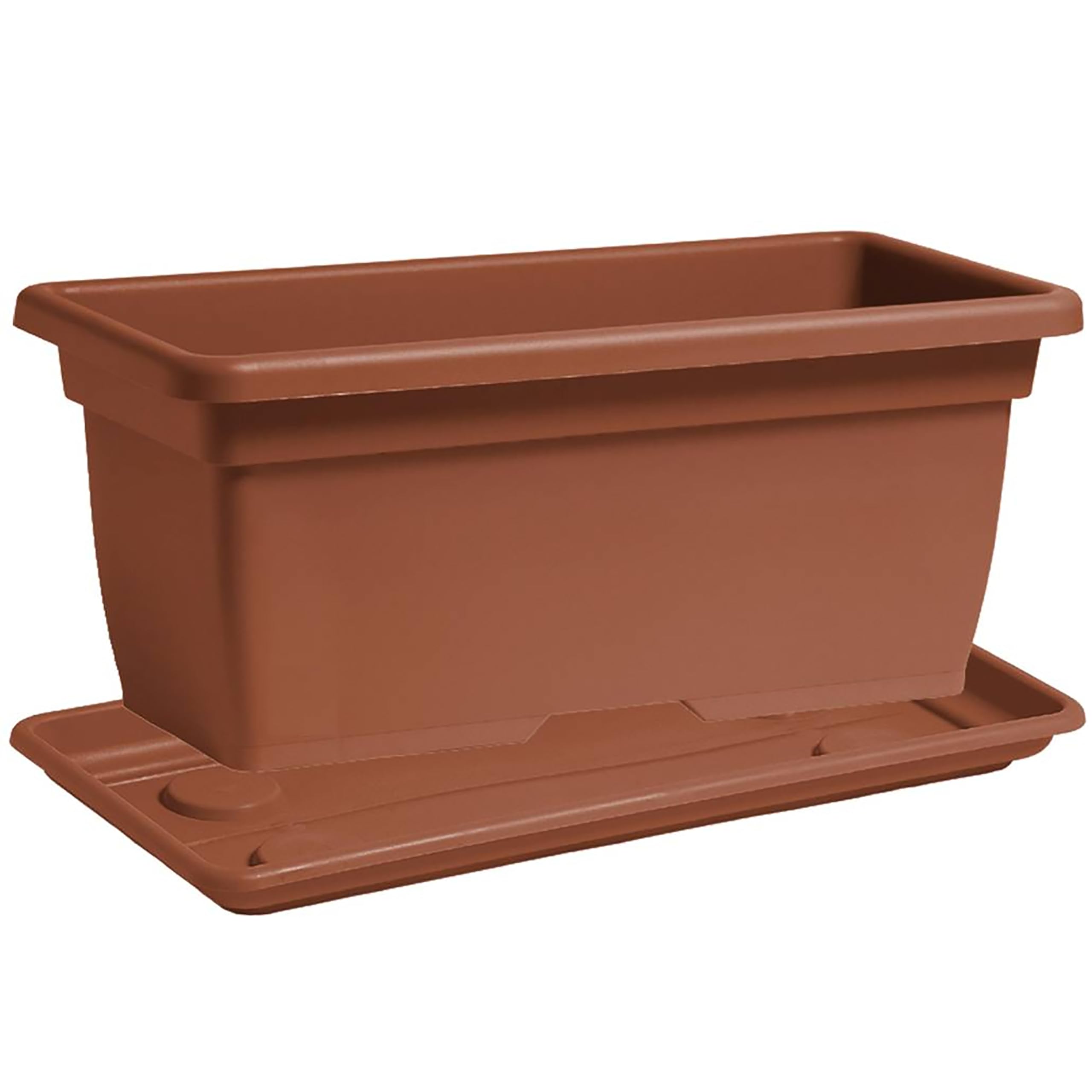 Nicoli Macetero de exterior de 80 cm y 100 cm de polietileno, con platillo, para plantas o flores, maceta rectangular para balcón, jardín, terraza, (cocido, 100 x 45 x 40)