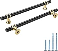 Vista 29 de Rergy Manijas de Gabinete Tiradores de Cajón y Pomos, Paquete de 5 Níquel Cepillado y Oro Centro de Orificio de 3 Pulgadas, Herrajes de Cocina