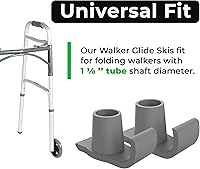 Vista 2 de Walker ski Glides 2 Pack, Walker Glide Ski Heavy Duty, Walker Accessories for Seniors Folding Walkers, Easy to Use Rubber Walker Glides, Universal