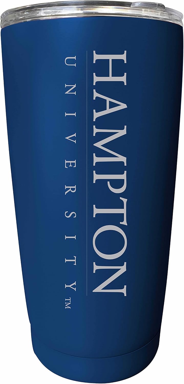 Hampton University Etched 16 oz Stainless Steel Tumbler (Navy) Officially Licensed Collegiate Product