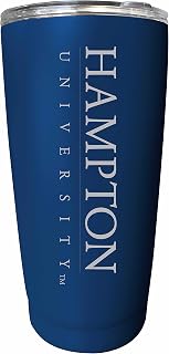 Hampton University Etched 16 oz Stainless Steel Tumbler (Navy) Officially Licensed Collegiate Product