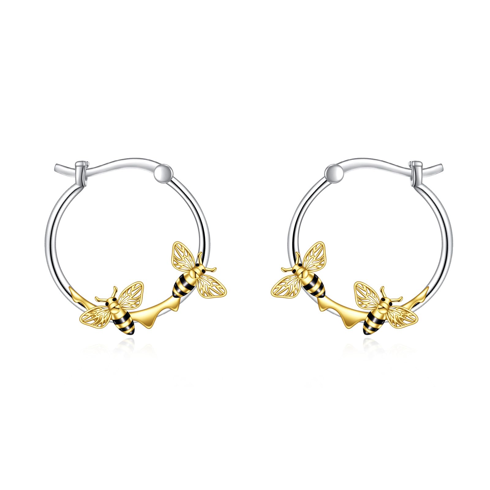 Orecchini A Cerchio Argento Sterling S925 Con Animali - Panda