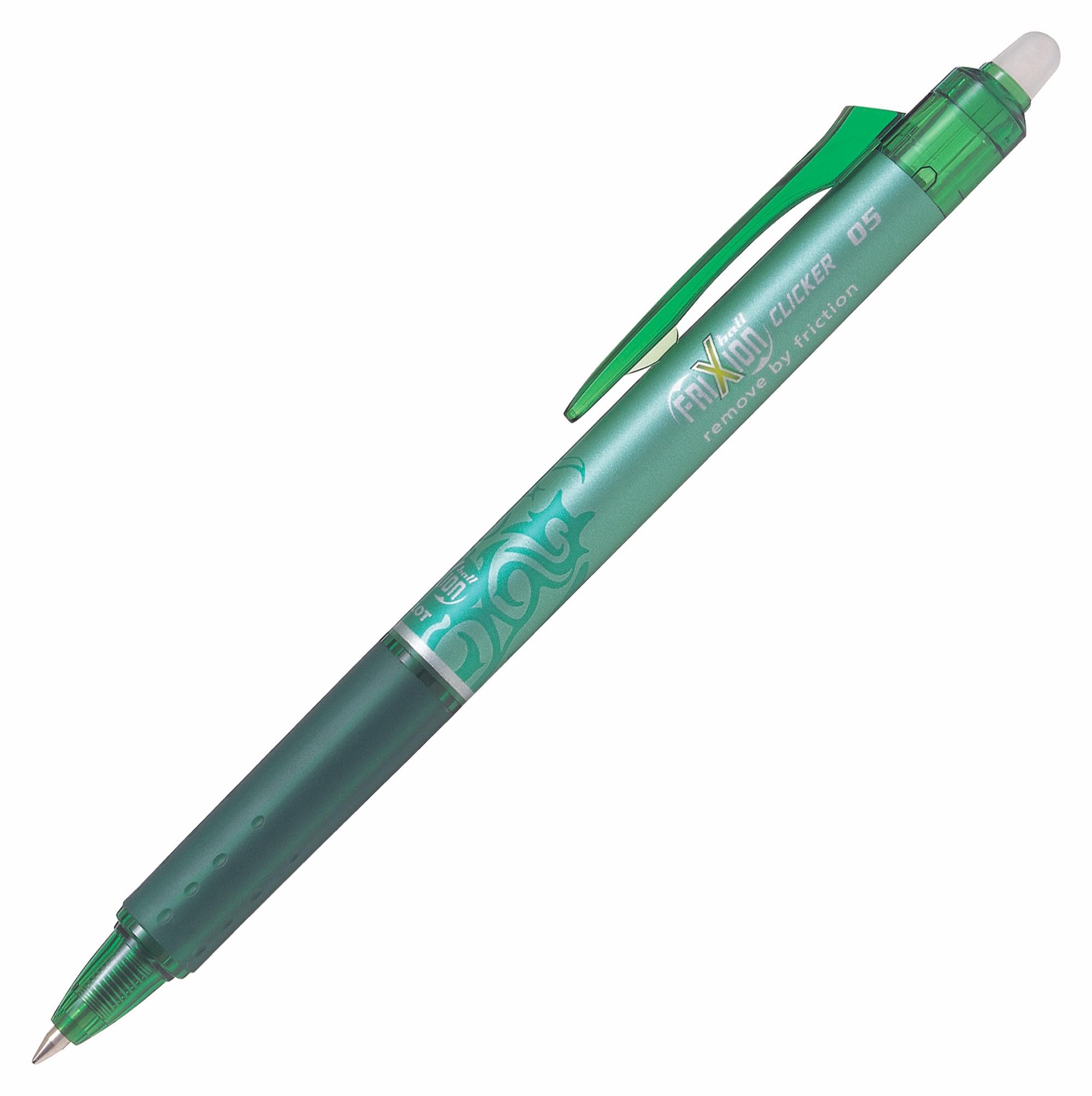 PilotFRIXION Clicker Roller Ball Pen, 0.5 mm Tip Size, Green