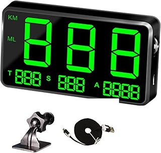 Universal GPS HUD Speedometer C80 Digital Display GPS Head Up Dispaly Speedometer Car Truck Odometer 4.5in Large Screen with Over Speed Warning MPH Fatigue Driving Alarm