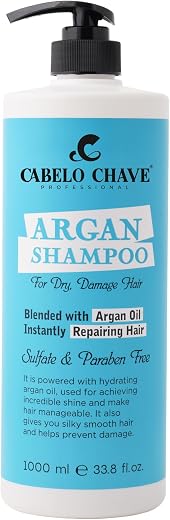 Cabelo Chave Professional Argan Hair Shampoo | Argan Oil for Silky Smooth Hair | Nourishes &amp; Repairs Dry, Damaged Hair | H...