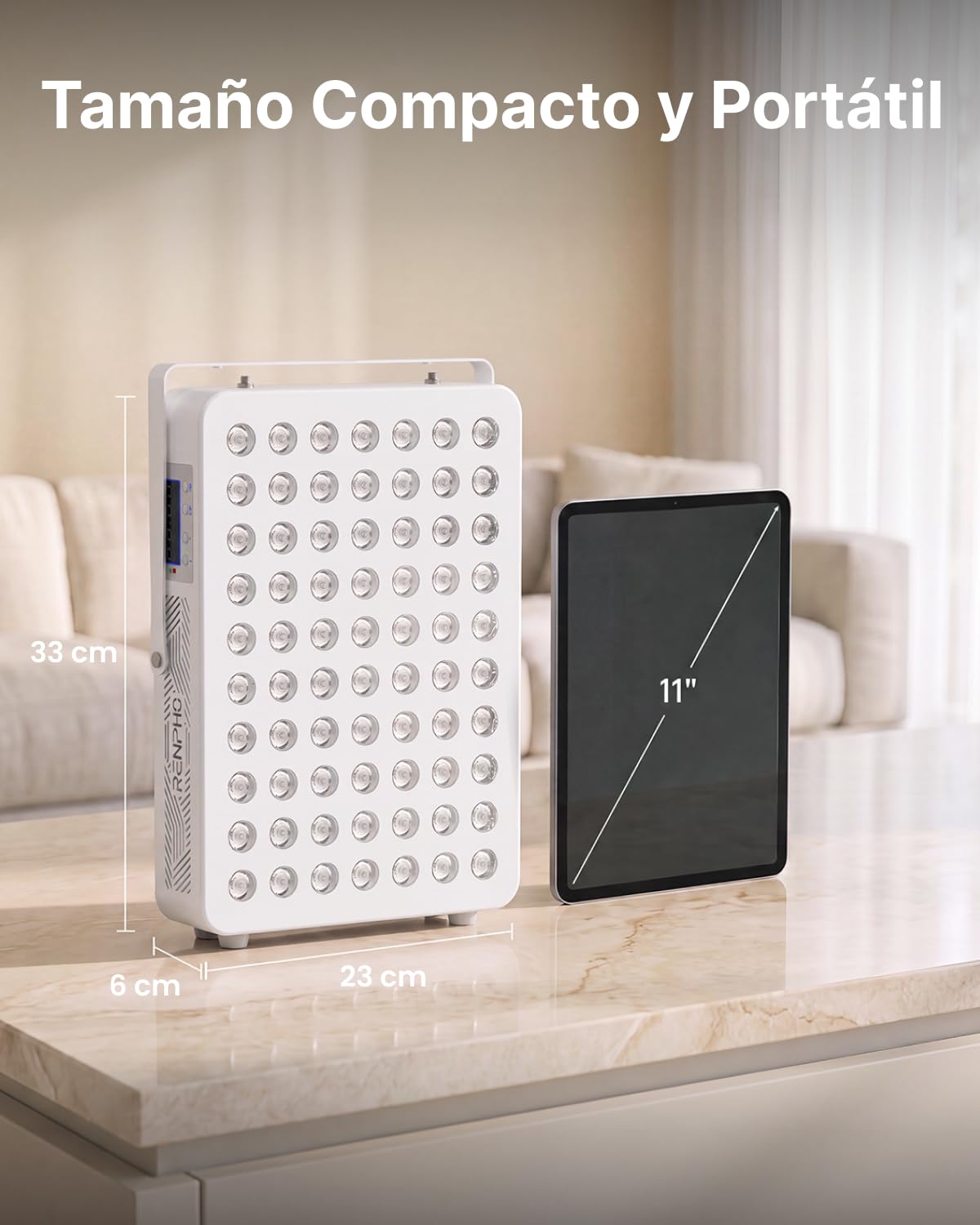 RENPHO Lámpara de luz roja, lámpara de panel, 70 LEDs Doble Chip 5W