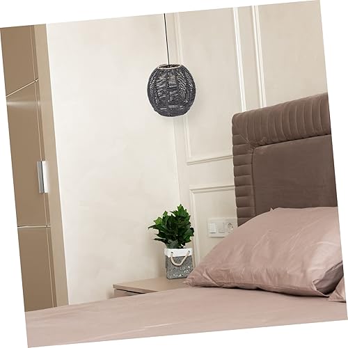 Miniatura 7 de Lámpara de cuerda tejida hecha a mano, cubierta de araña retro para comedor, estilo moderno, linterna de techo, cuerda de papel, decoración de luz