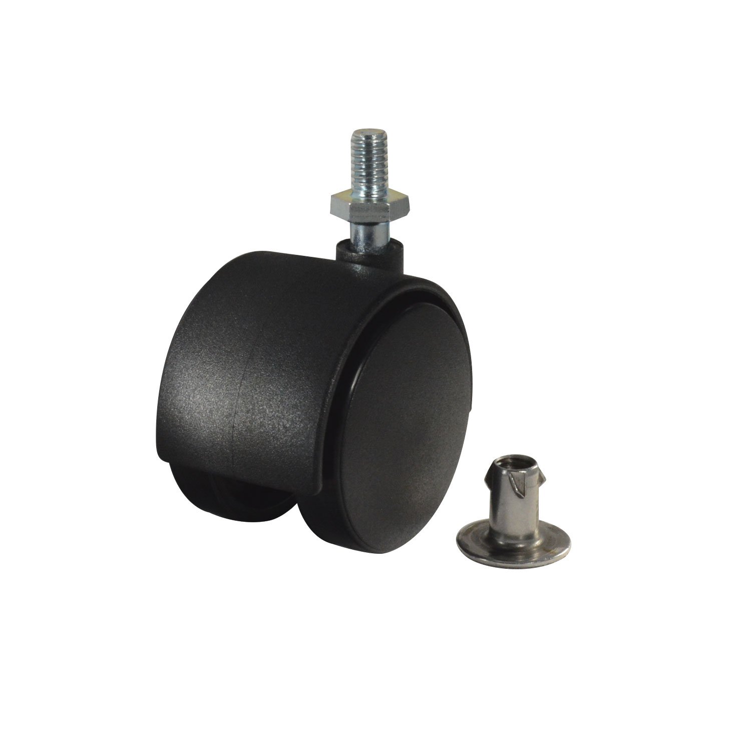 #683 Cool Casters Brand 2 in. (50mm) Twin Wheel Caster, Black - 4 Pack