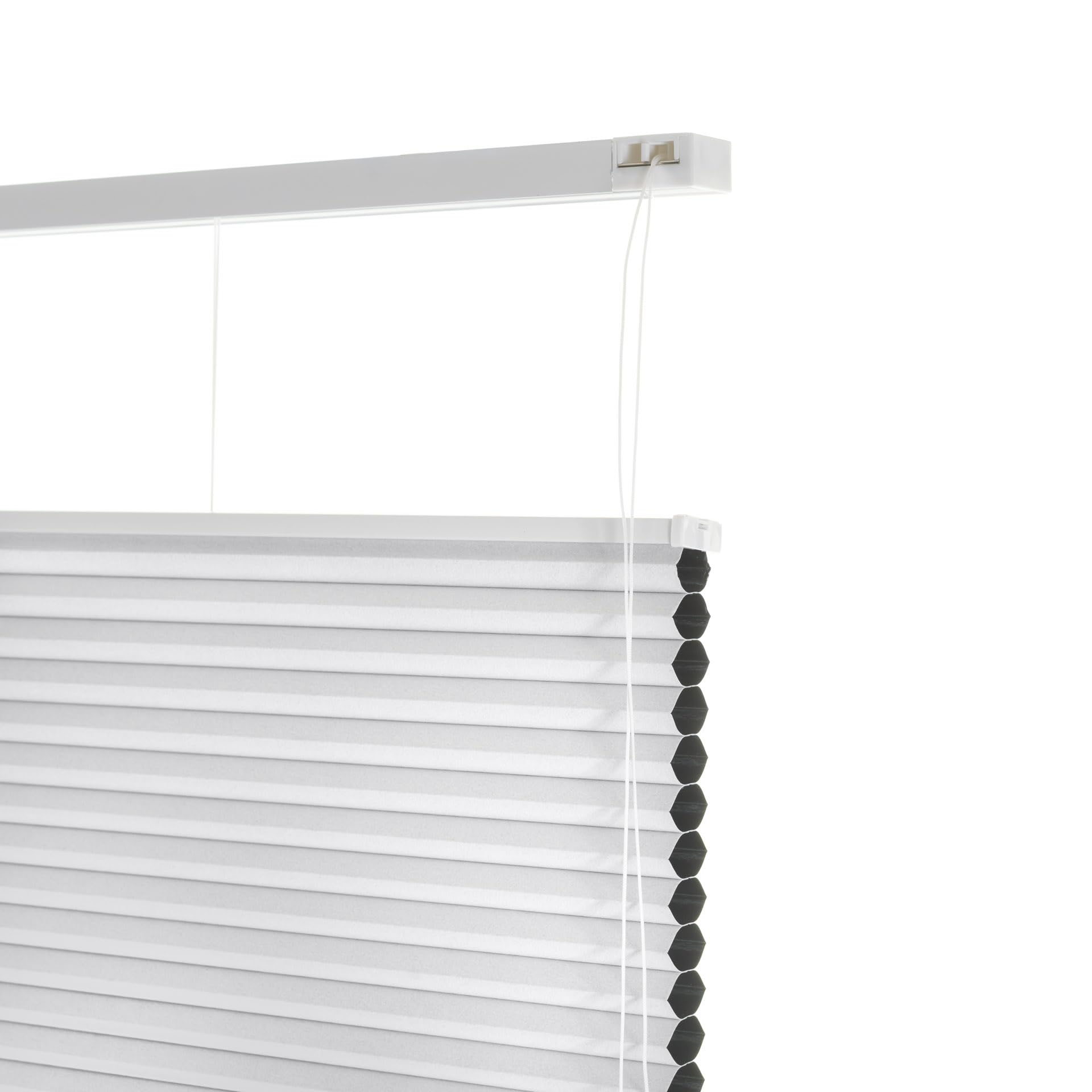 Plissee - Verdunkelnd - Weiß - 40 cm x 250 cm (BxH) - Plissee ohne Bohren - Sonnenschutz für Fenster und Tür - Plissee Rollo - Plissee Fenster und Tür