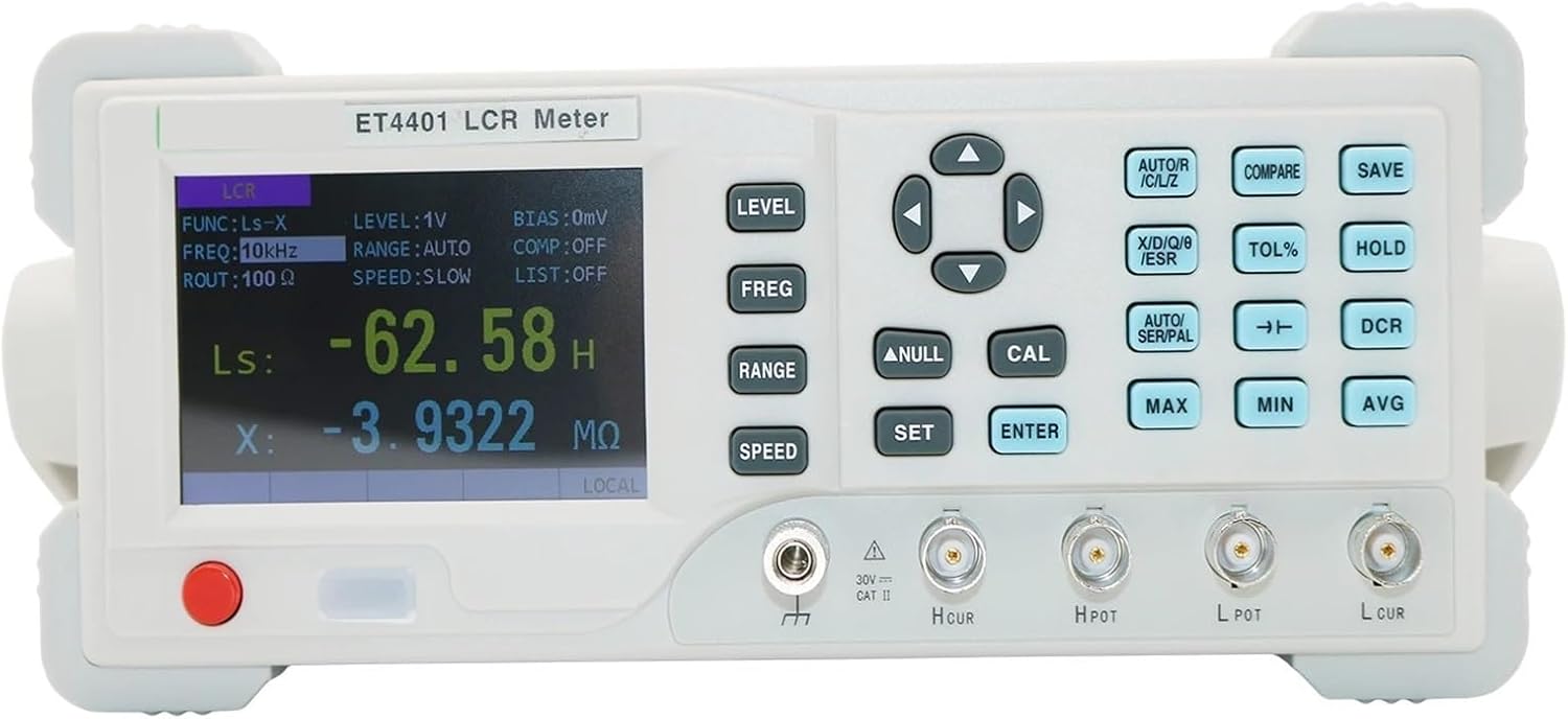 ET4401 ET4410 LCR Benchtop Digital Bridge Tester Desktop LCR Meter Capacitance Resistance Impedance Inductance Measure Meter for Electrical Testing(ET4410)