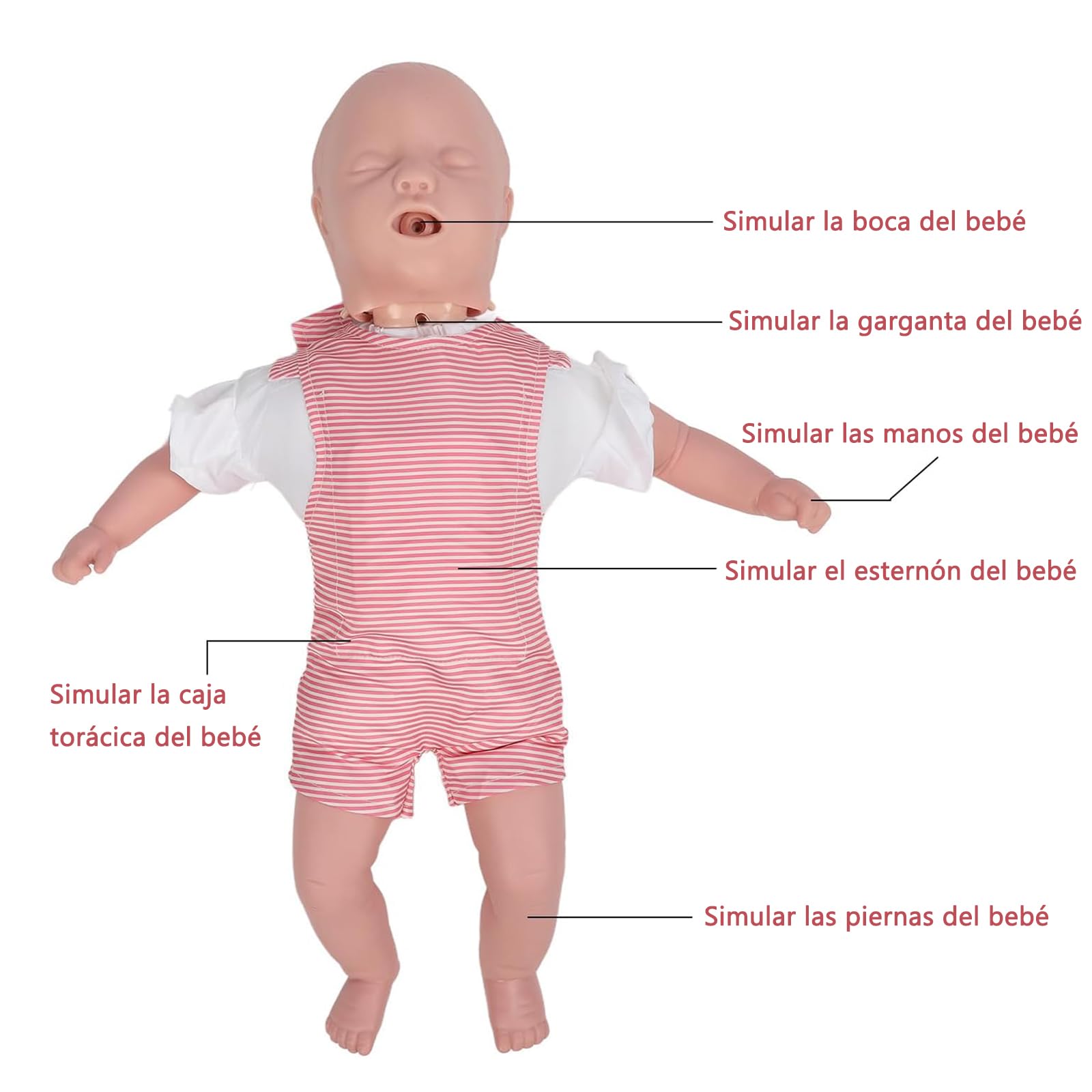 Modelo De Primeros Auxilios Para Bebés,Entrenamiento De Asfixia Bebés Muñeca,Maniquí RCP para Entrenamiento,Modelo De Reanimación Cardiopulmonar, para capacitación en hospitales y Escolares