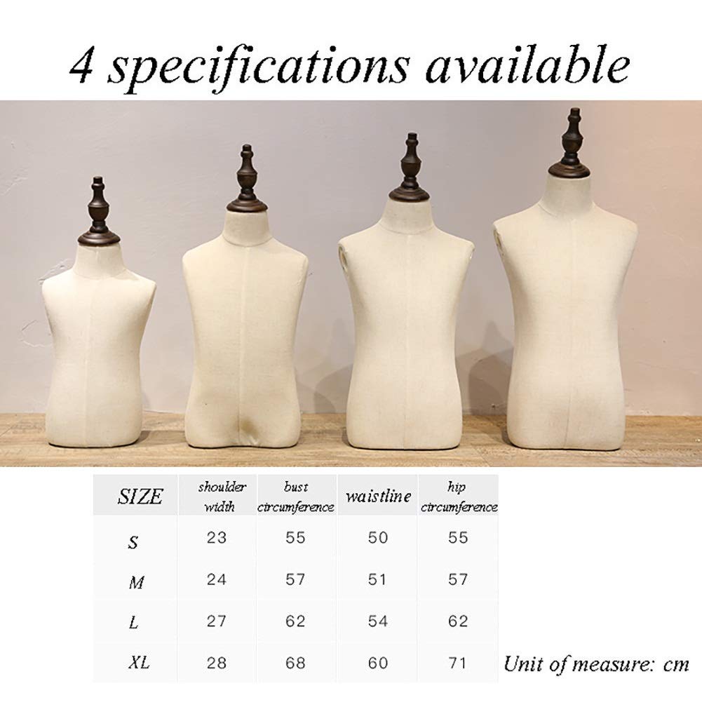Kinder-Schaufensterpuppe, Torso, Kunststoffkörper, Holzarme, Runder Sockel, Kleiderform, Bekleidungsdisplay, Höhenverstellbar