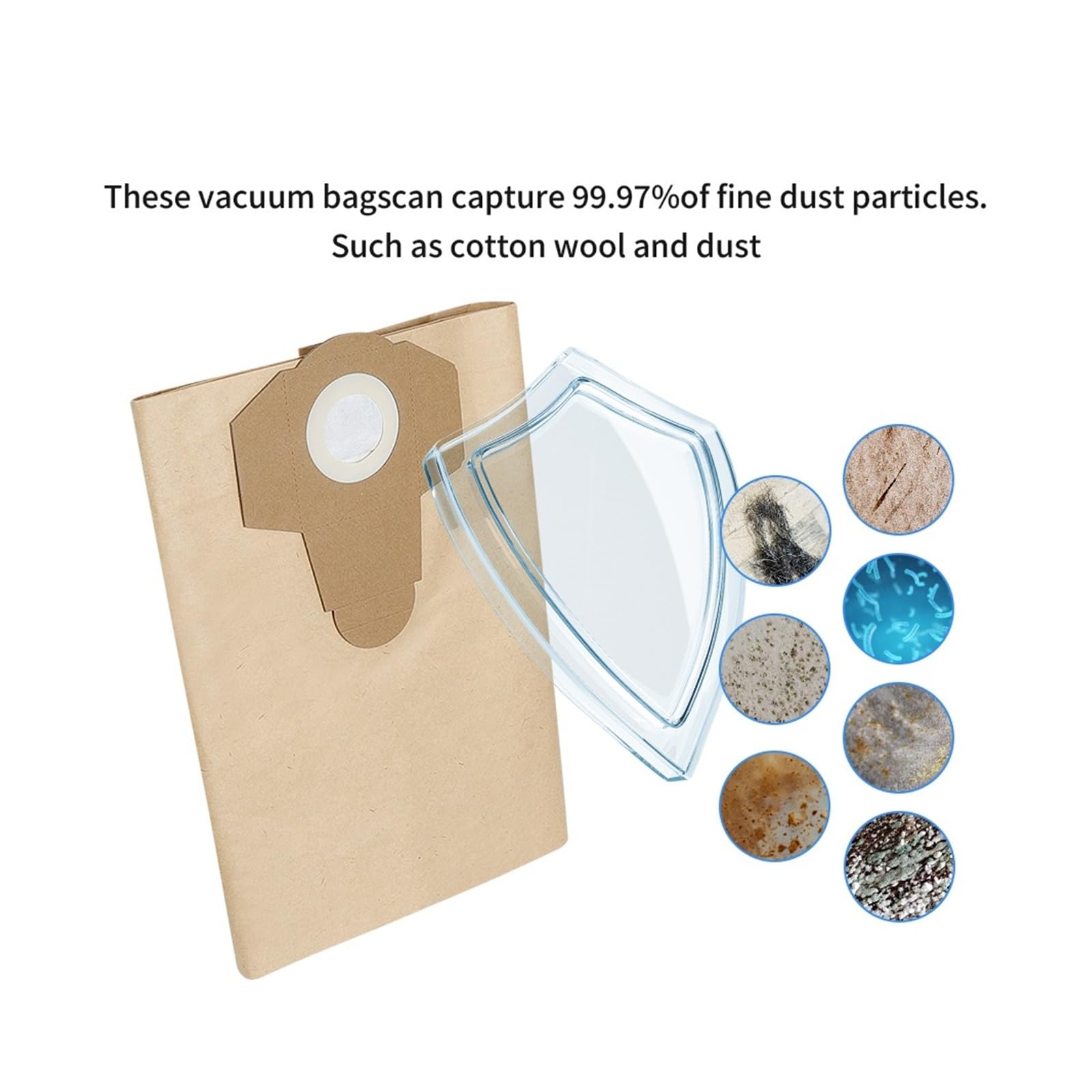 5/10 PCS 20L 30L Staub Sammlung Tasche, Kompatibel For Einhell, VC1250S/BT-VC1250/TC-VC 18/20, Nass Und Trocken Vakuum Filter Beutel(30L-10PCS)