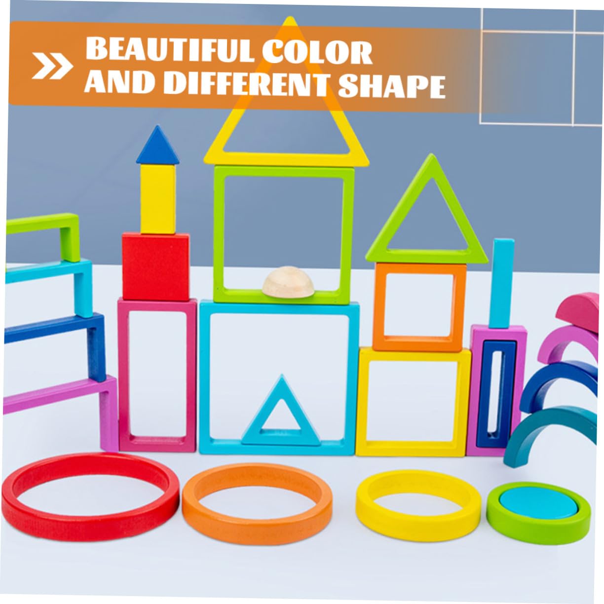 ORFOFE Juguetes Educativos de Construcción para Bloques de Colores Grandes Cognitivo de para Bebés y Pequeños Desarrollo Motriz y Creatividad Seguro y Duradero para Aprendizaje Temprano