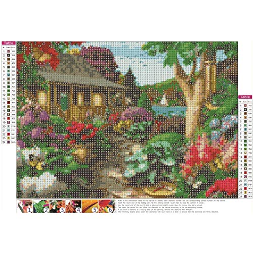 MXJSUA Doe-het-zelf 5D diamantschilderkit, volledig boor, ronde edelsteenparels, kunstschilderwerk voor… - Afbeelding 3