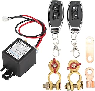 Car Battery Disconnect Switch, KIMISS Remote Battery Disconnect Switch 12V Power Cut Off Kill Switch with Remote Control Copper Terminal for Automotive (#1)