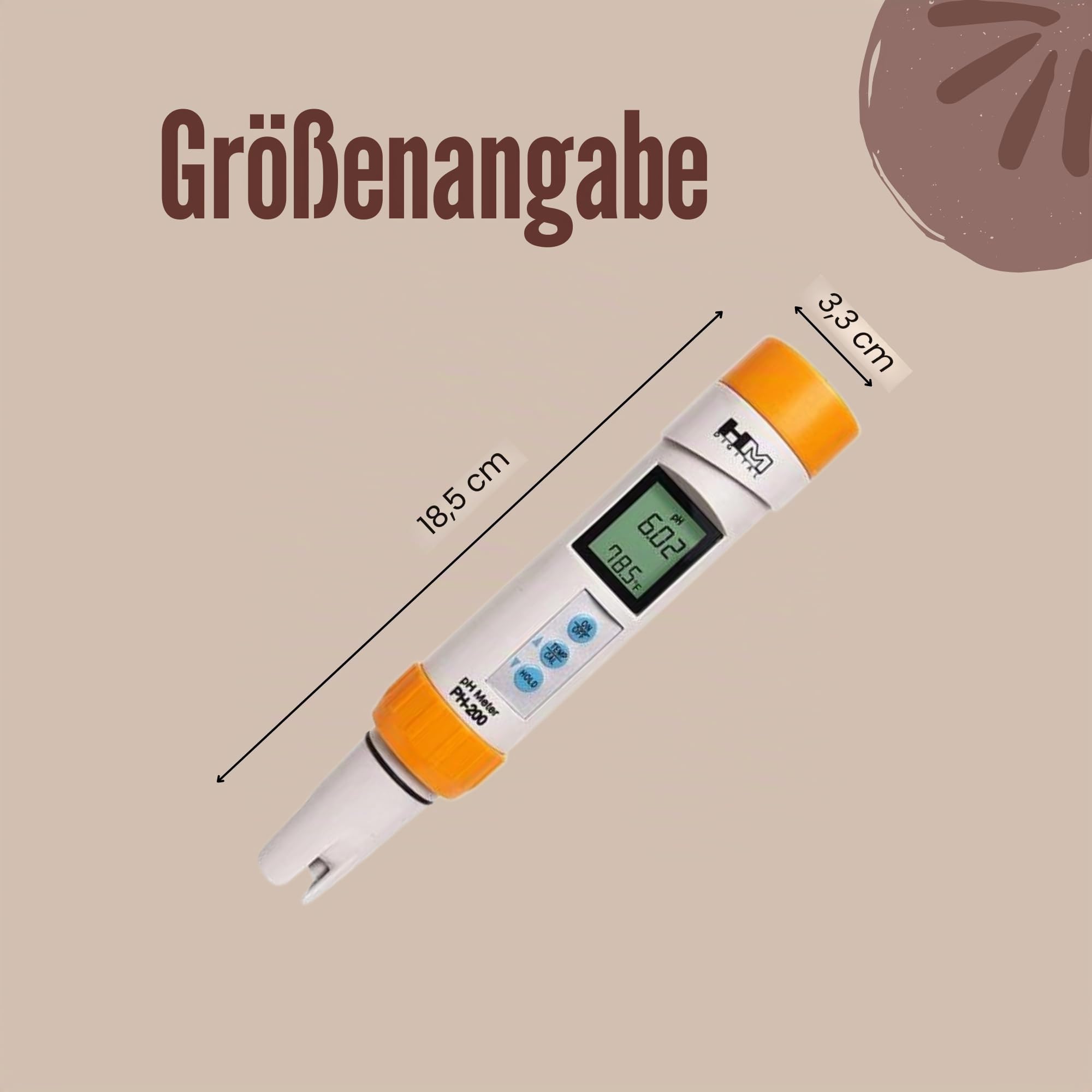 HMD ph-200 Digital Professional Wasserdicht 0–14 pH & Temperatur Meter