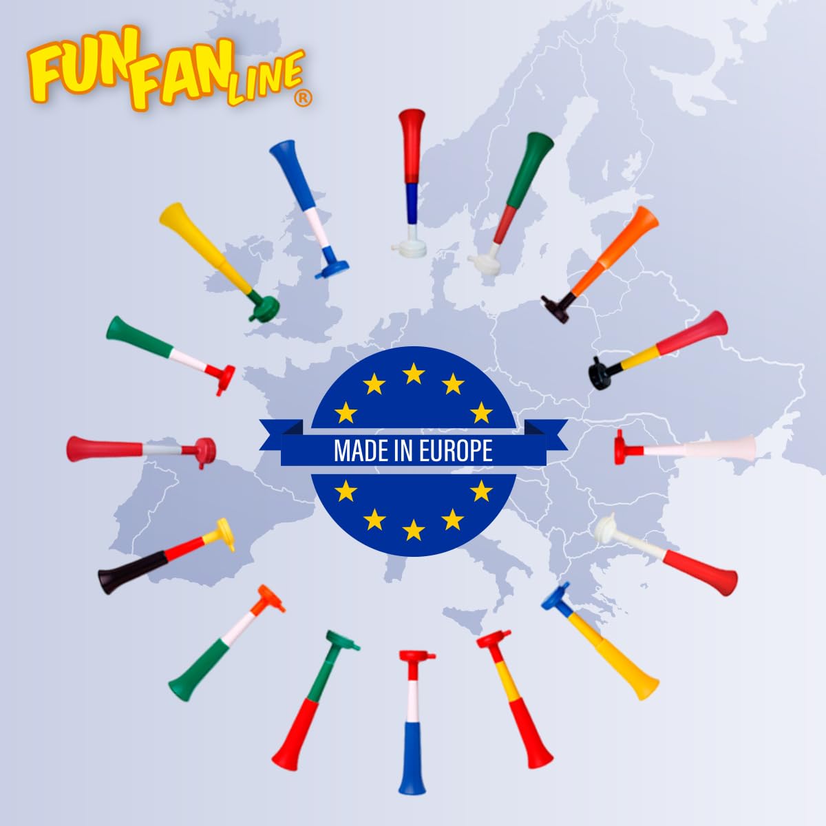Pack 3 Trompettes Vuvuzela à Trois Corps | Klaxon Compact et Démontable pour Football, Fêtes et Événements Sportifs | 98 DB Animation Enfants et Adultes Facile à Transporter (Suède)