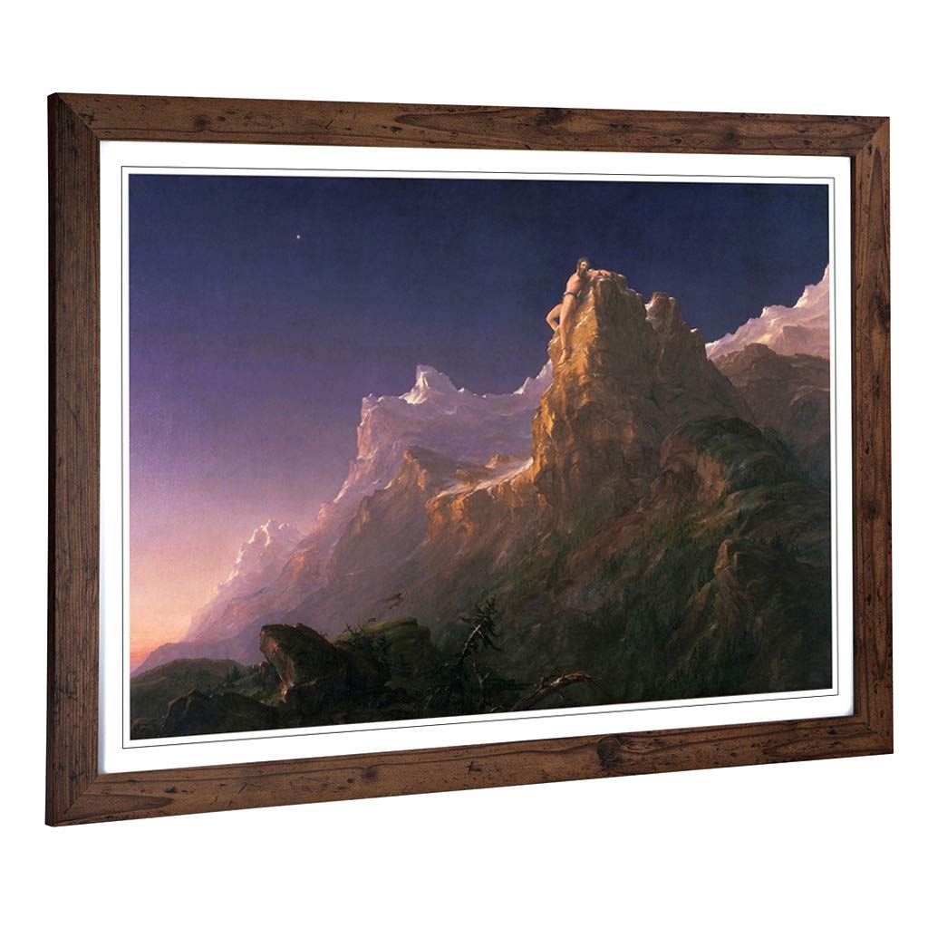 Big Box Art Framed Print of Thomas Cole Prometheus Bound Design | Wall Art Picture | Home Decor for Kitchen, Living, Dining Room, Bedroom, Hallway, Office, Walnut, A2 / 24.5x18 Inch / 62x45cm