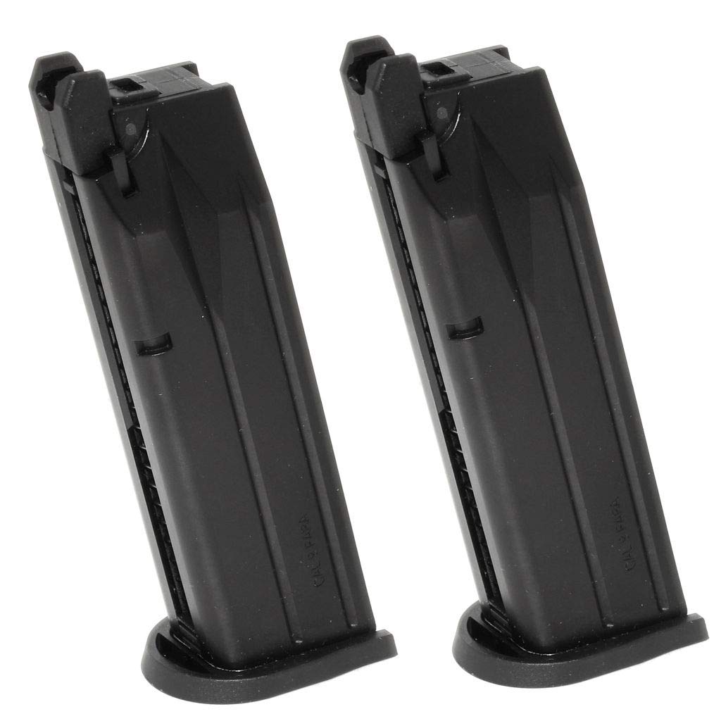 Airsoft Parts WE (WE-TECH) 2pcs 25rd Gas Magazine for WE Bulldog Tokyo Marui PX4 GBB Pistol Black