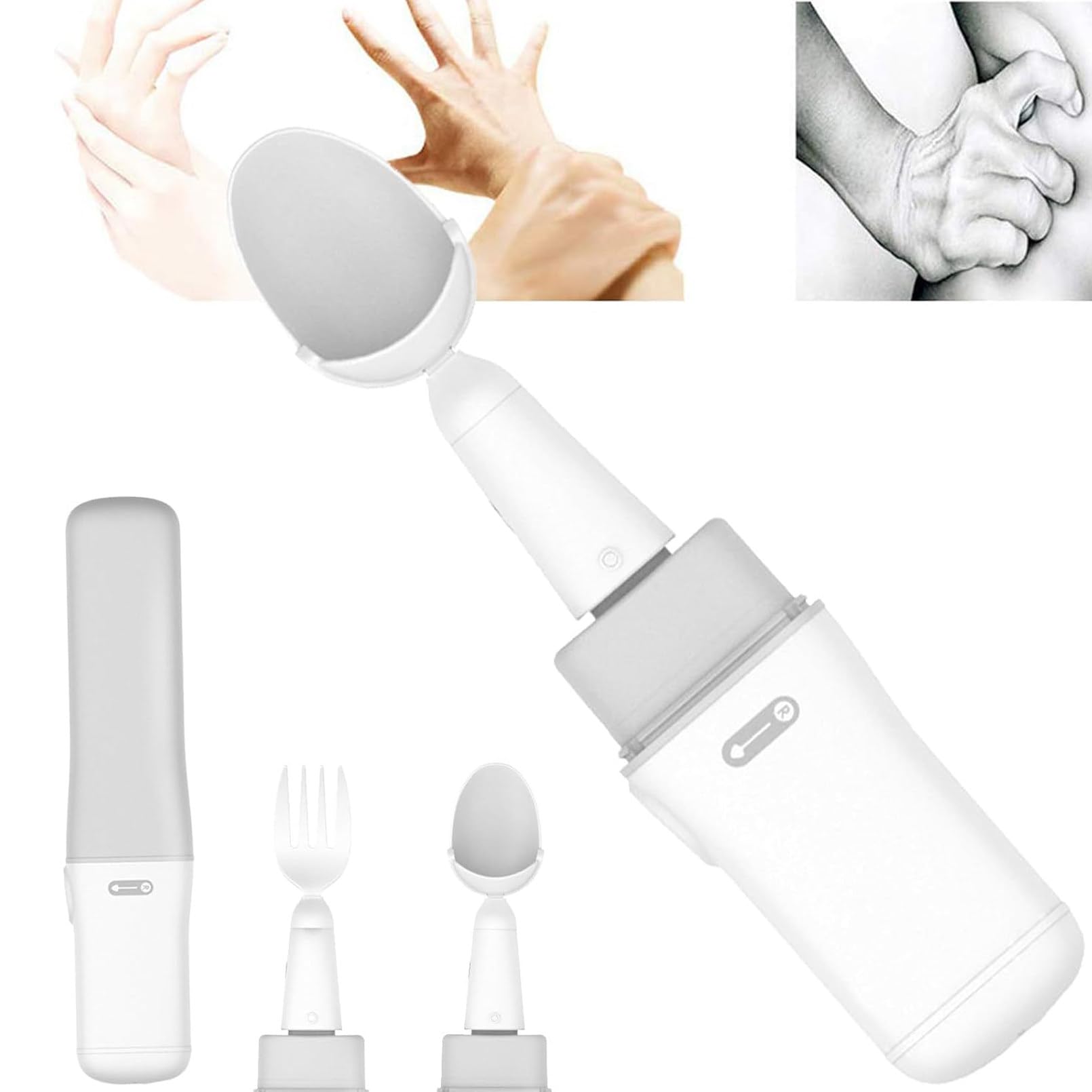 Cuchara para el Parkinson para temblores en Las Manos, Ayuda para Comer sin temblores para Personas Mayores, Utensilios adaptables para temblores en Las Manos y Enfermedad de Parkinson