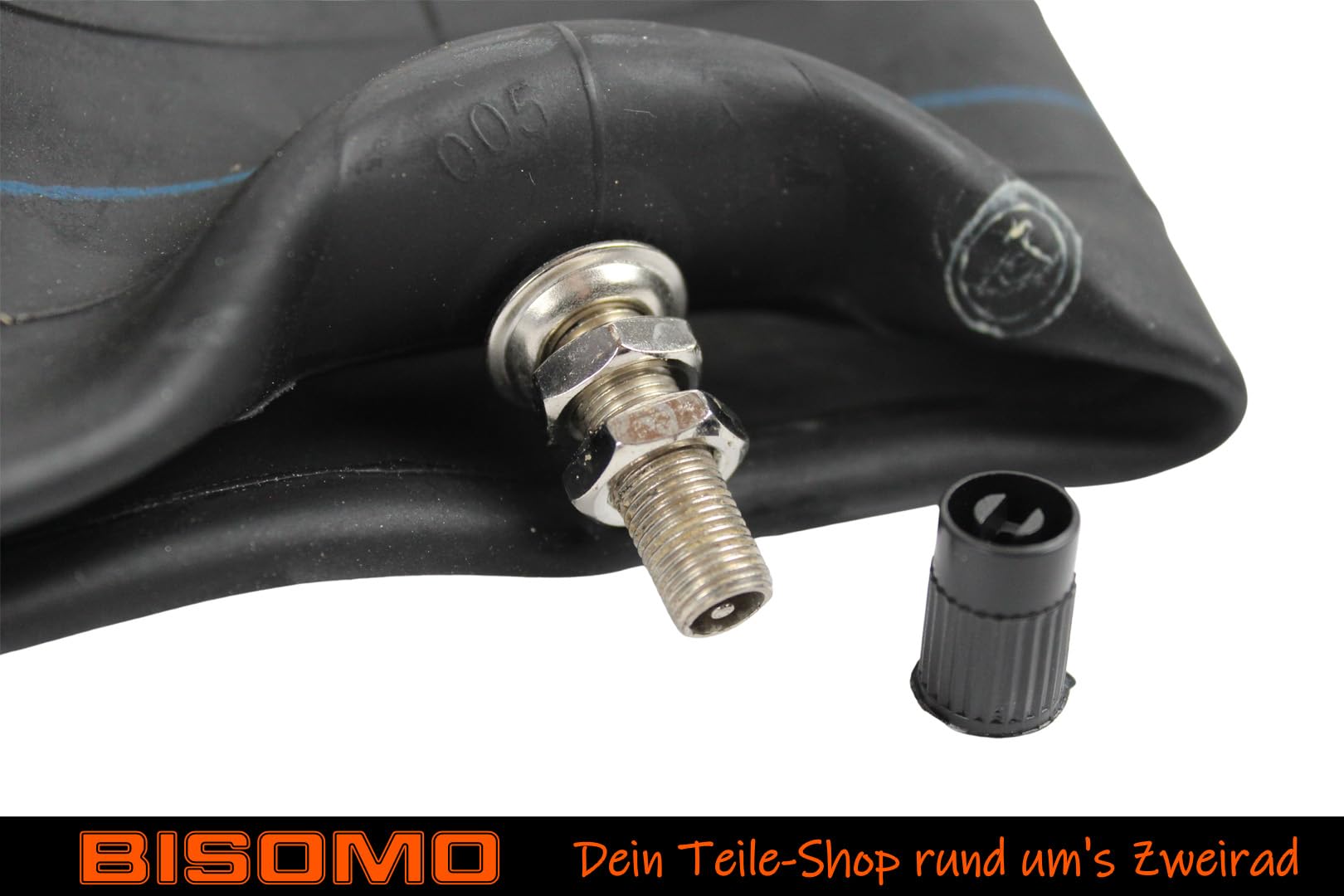 BISOMO 2x Schlauch 2.75 x 17 Zoll, verdickt extra robust, Autoventil gerade, für Simson S53 S83 + Felgenband für Kreidler Puch Zündapp Herkules, Moped, Motorrad, Mofa