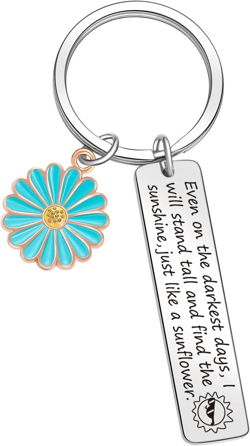 ORZOESD Encouragement Keychain For Women Sunflower Best Friend Keychain Daughter Gift From Mom Gift