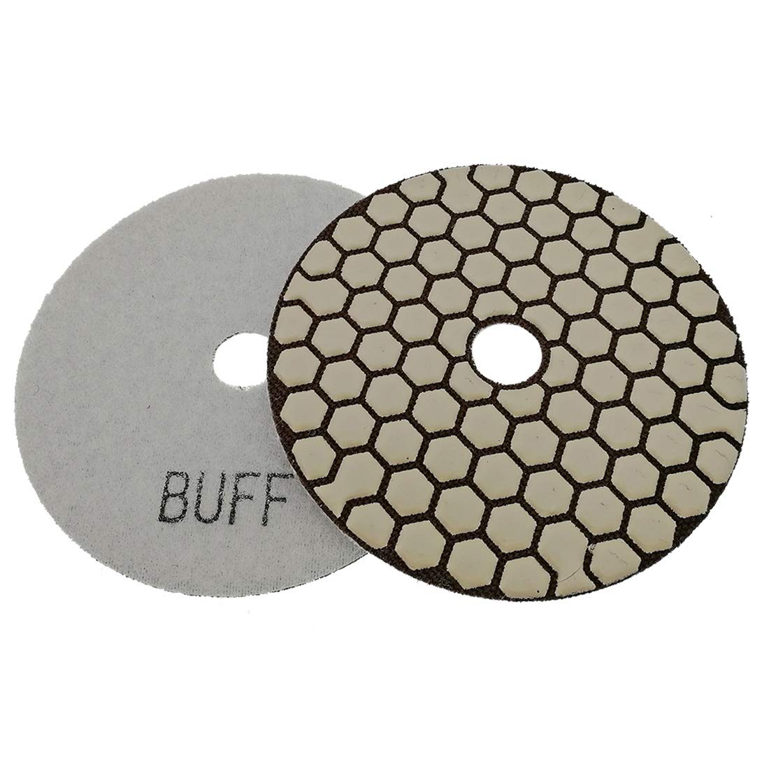 SHDIATOOL 10pcs Dia 100mm/4" Grit 100# White Bond Diamond Flexible Wet Polishing Pad Marble Granite Spiral Type Sanding Disc - 1420