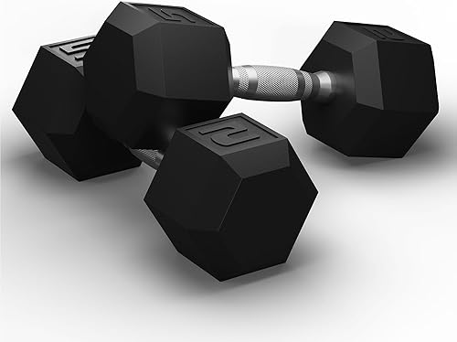 Miniatura 9 de Juego de mancuernas hexagonales con revestimiento de goma, pesas de mano para ejercicio y acondicionamiento físico para gimnasio en casa,