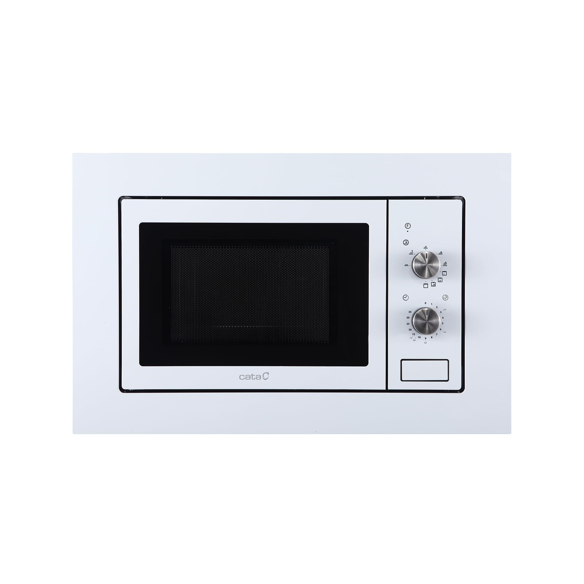CATA - MMA 20 WH - Micro-ondes encastrable - Blanc - Intérieur en acier inoxydable - Installation dans un meuble haut - 5 niveaux de puissance - Gril de 1000 W - Avec minuterie - 20 L - Largeur 60 cm