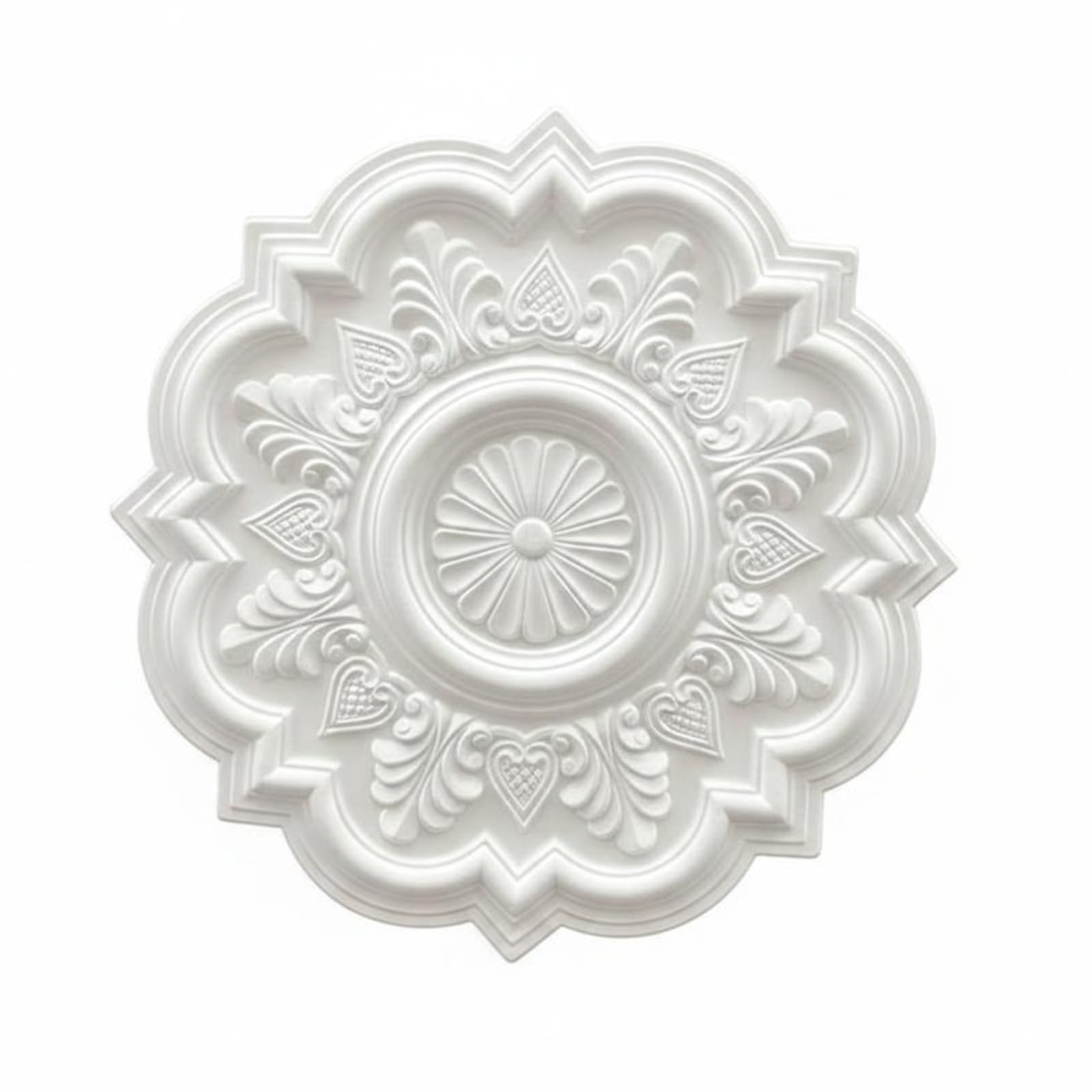 Rosone Floreale Rilievo Scolpito Rosone Plafoniera Ornato Medaglione Soffitto, 039 Carved 51CM A