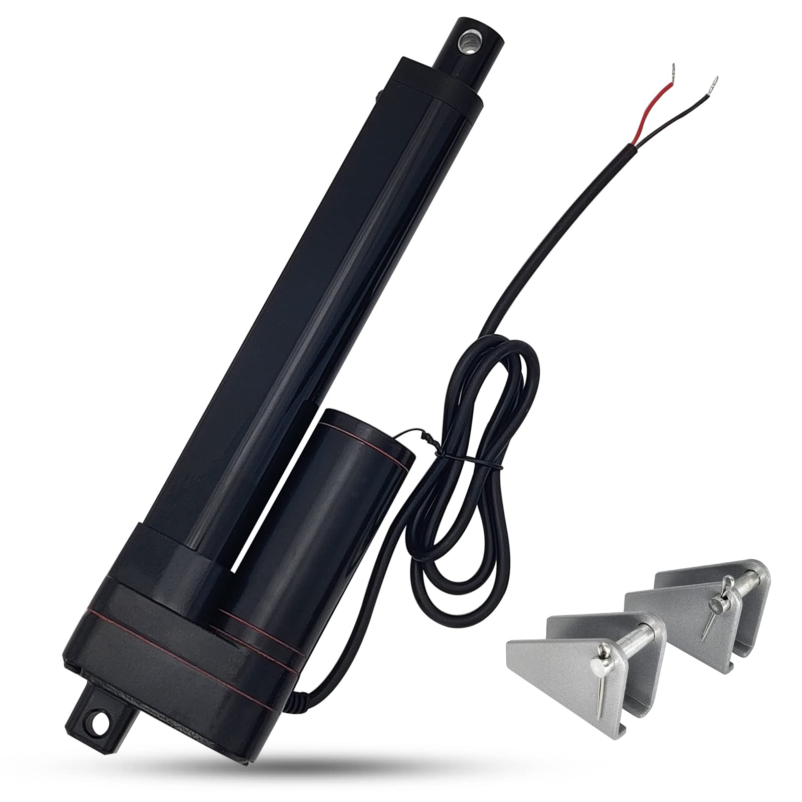 JQDML 6 Inch 6" Stroke Linear Actuator IP65 Waterproof Heavy Duty 12V 3000N/660lbs Maximum Lift with Mounting Brackets for Recliner TV Lift Coop Door Solar Tracker