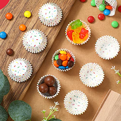600 Pcs Icing Design Mini Cupcake Liner Baking Cups Paper Small Candy Cups Making Supplies White Baking Cupcake Liner Supplies Holiday Muffin Chocolate Making Wrappers Liner Supplies Candy Paper #TOP5