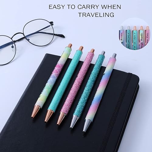 Miniatura 10 de Tusztus Paquete de 7 bolígrafos divertidos para el día a día, divertidos bolígrafos de siete días de la semana, describiendo la mentalidad,