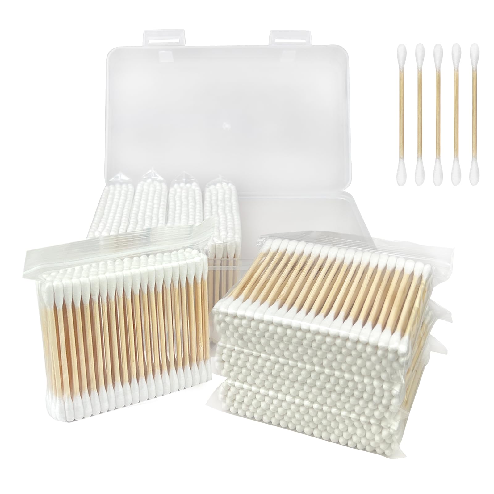 Garrelett 800 ct Bamboo Cotton Swabs - cotton balls and swabs | Mubboo