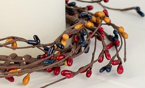 Colonial Pip Candle Ring, Burgandy, Gold and Navy | 6.5