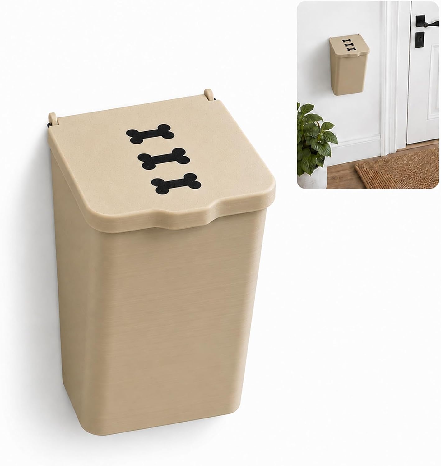 Wall Mounted Dog Treat Bin, Entryway Pet Treat Container with Flip Lid, Compact Dog Snack Storage Box for Walks, Training Rewards, Mudroom, Garage and Pet Supplies (Style5)