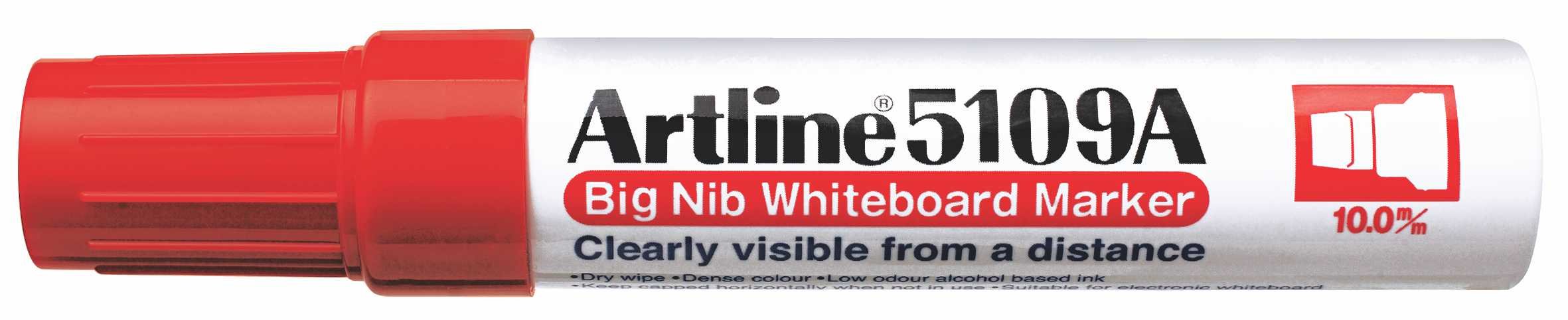 Artline EK-5109A Big Nib White Board Marker, Pack of 2 (Red)