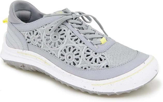 Jambu Womens Sunny Plant Based Floral Cut Out Lace Up Sneakers Shoes Casual