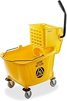 Vista 8 de Dryser Comercial prensa lateral escurridor Combo fregona cubo, 33 cuartos de galón, negro