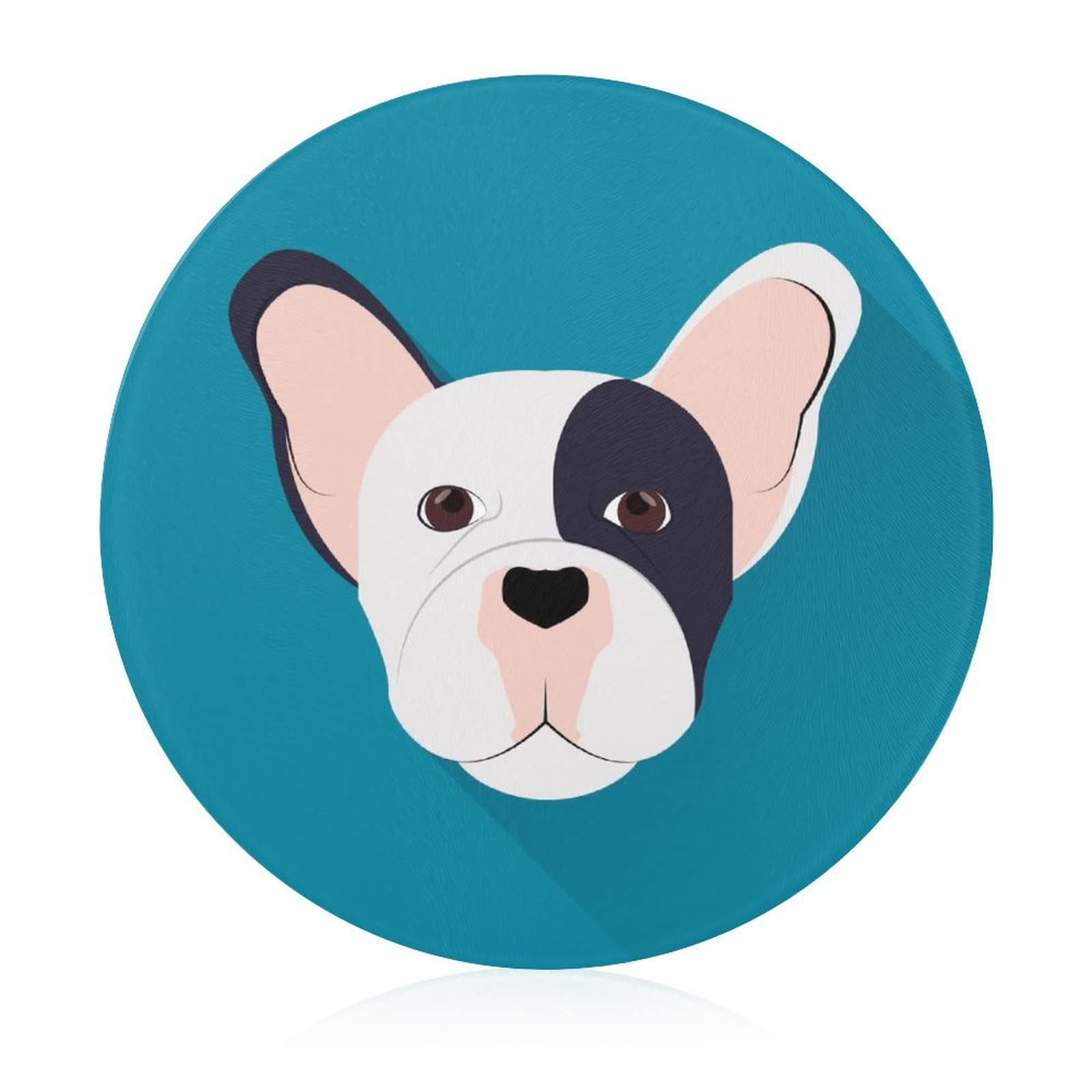 Planche à découper en verre Bouledogue 20 cm | Plateau de cuisine de protection thermique