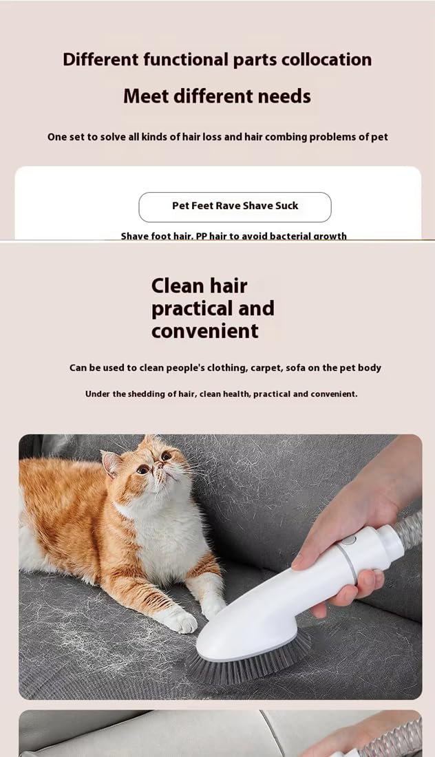 Kit de aseo para perros con aspiradora, cortaúñas para gatos, succión 99% de pelo de mascotas, kit profesional de aseo para mascotas con 7 herramientas probadas para aseo, kit de aspiradora de aseo