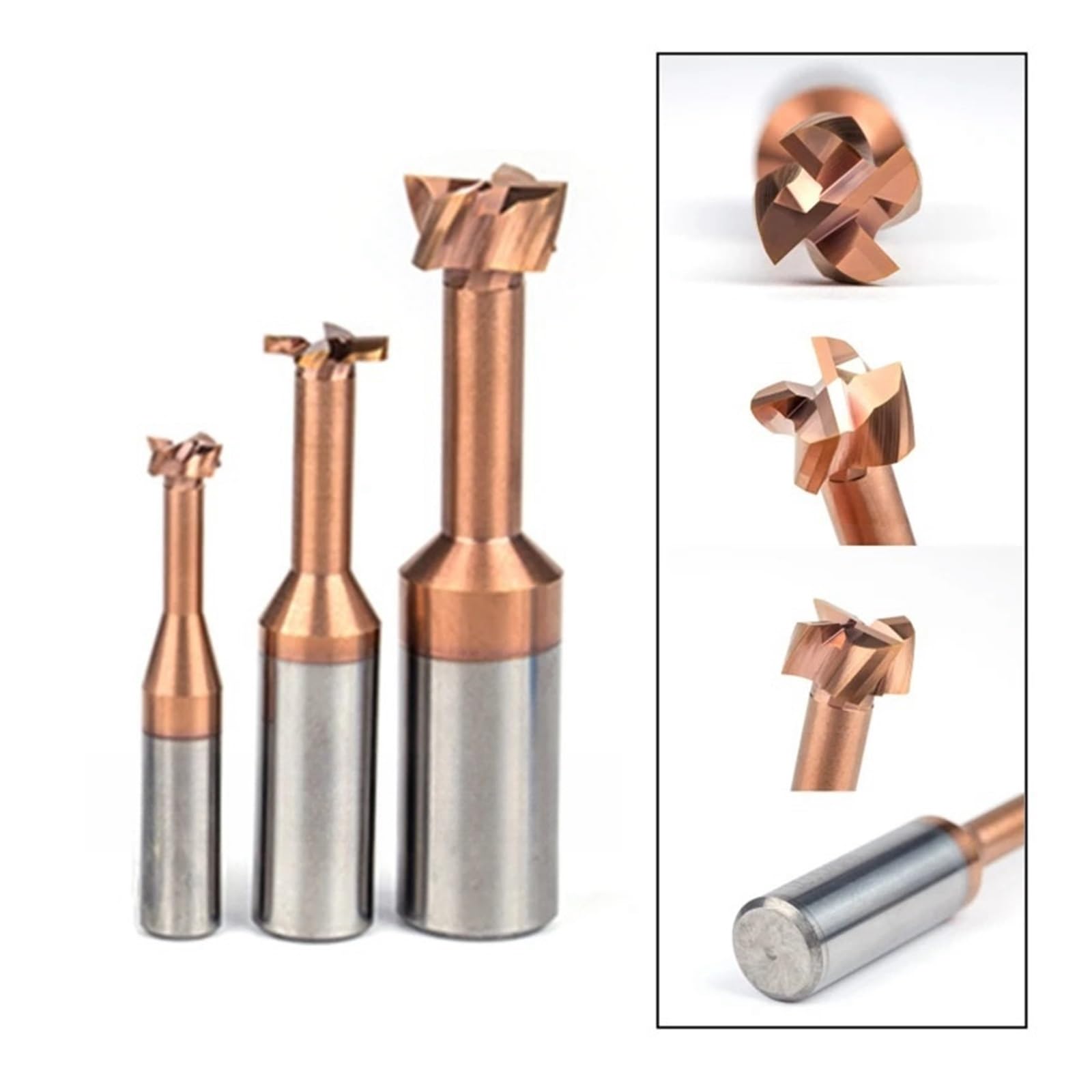 Nutfräser vom Typ T – Schlitzfräser aus Wolframstahl, 2 Stück, D4–12 mm, Präzisions-Schaftfräser for T-Nutenfräsen,(D8xh3xq3.5x8x60l)