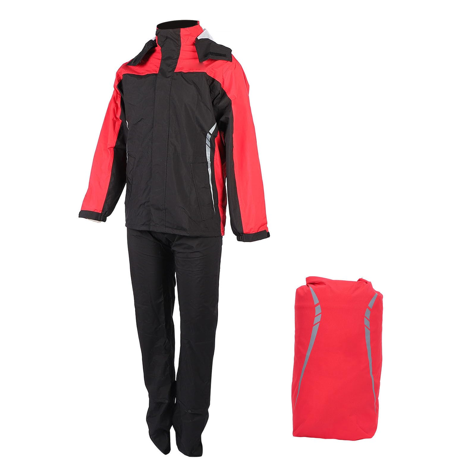 CHICIRIS Traje de lluvia para moto, impermeable, transpirable, equipo de lluvia de 2 piezas con chaqueta reflectante y pantalón ajustable para hombres y mujeres, para montar en bicicleta al aire libre