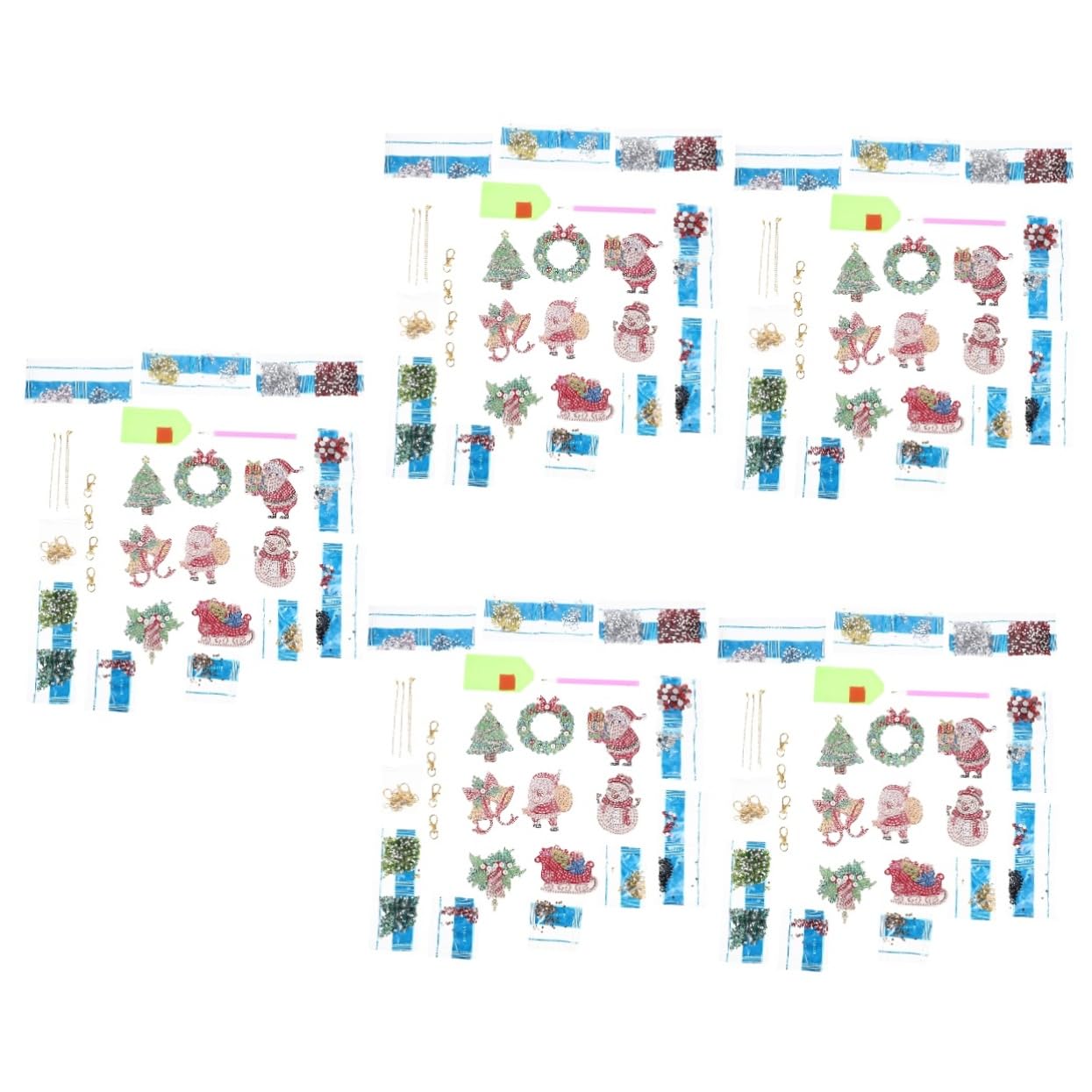 STOBOK 5sets Portachiavi Natalizi Pendente Natale Accessori Decorativi Fai Da Te Per Per Regali e Decorazioni Natale