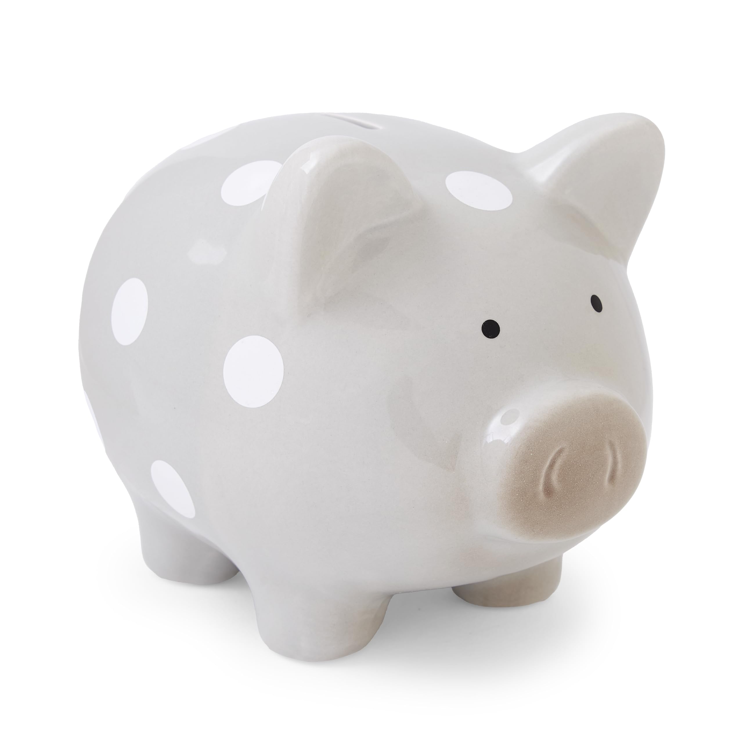 Mousehouse Gifts Girls Grey - Large Spotty Pig Piggy Bank Money Box For Children & Adults - Pink And Blue (Grey)