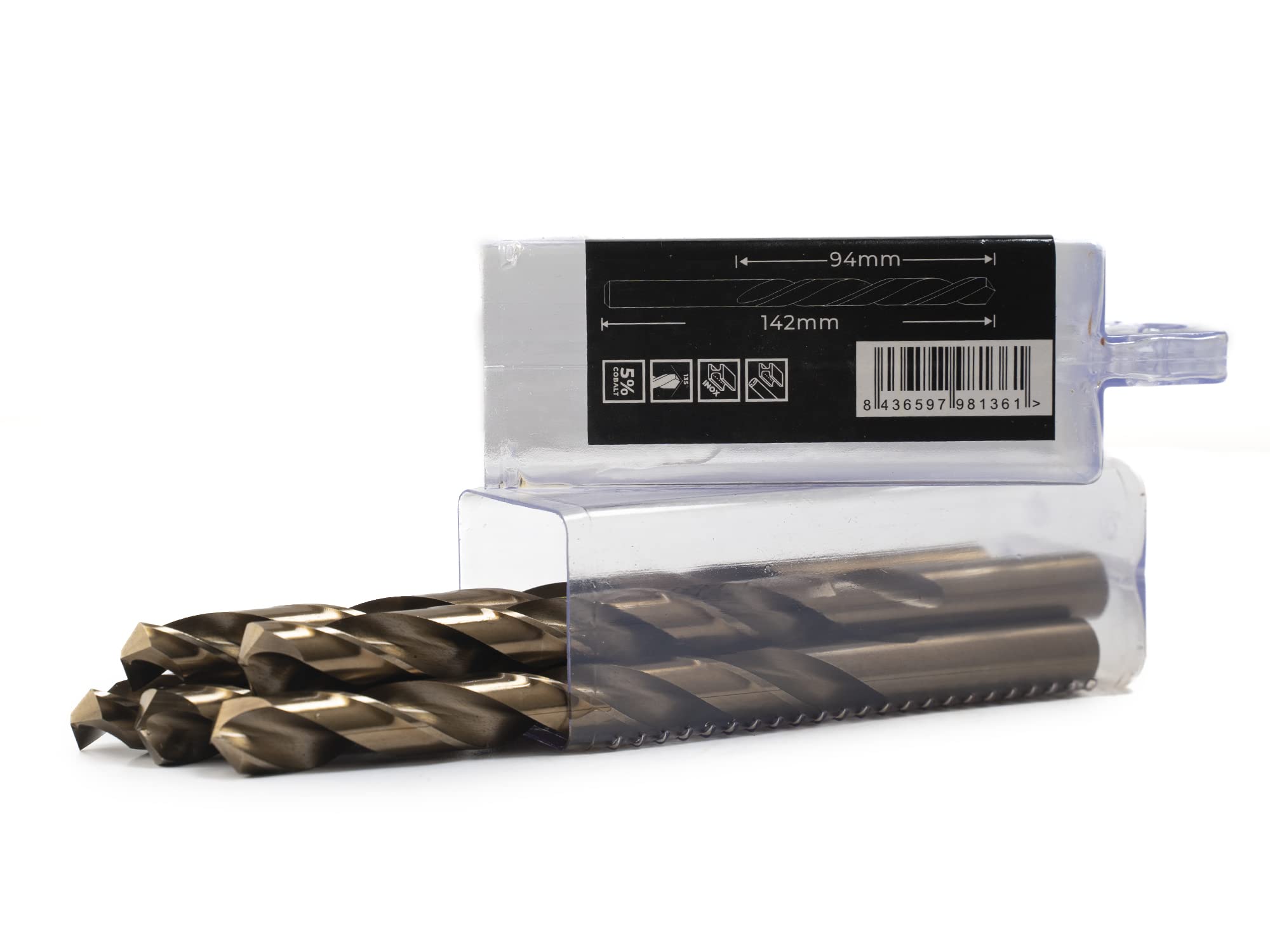 Forets pour métal HSS DIN338 M35 5% cobalt pour le perçage dans l'inox acier inoxydable, fer et autres métaux (paquet de 5 pièces par mesure) (11mm)