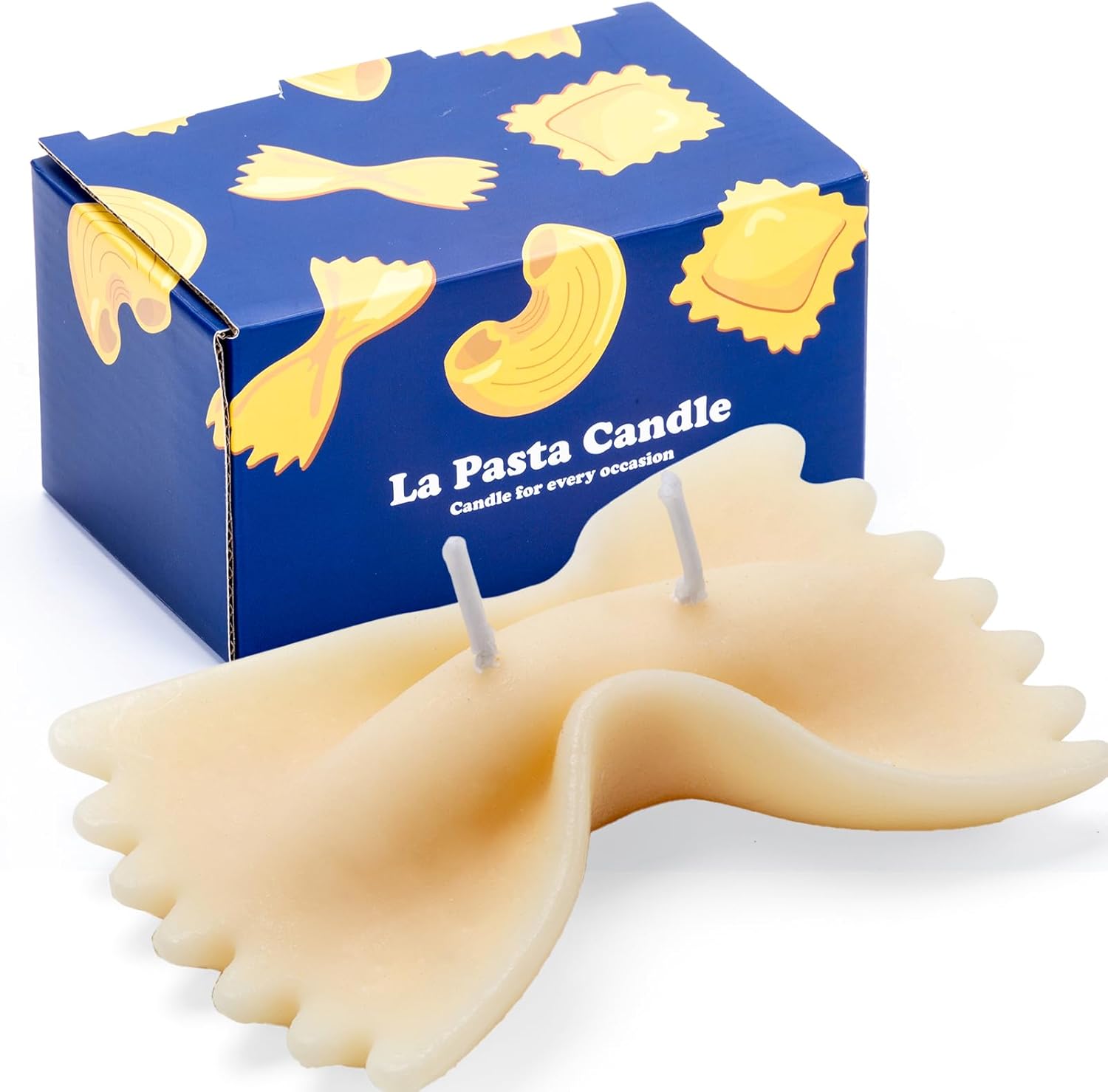 Funny Farfalle Pasta Noodle Candle – Creamy Vanilla